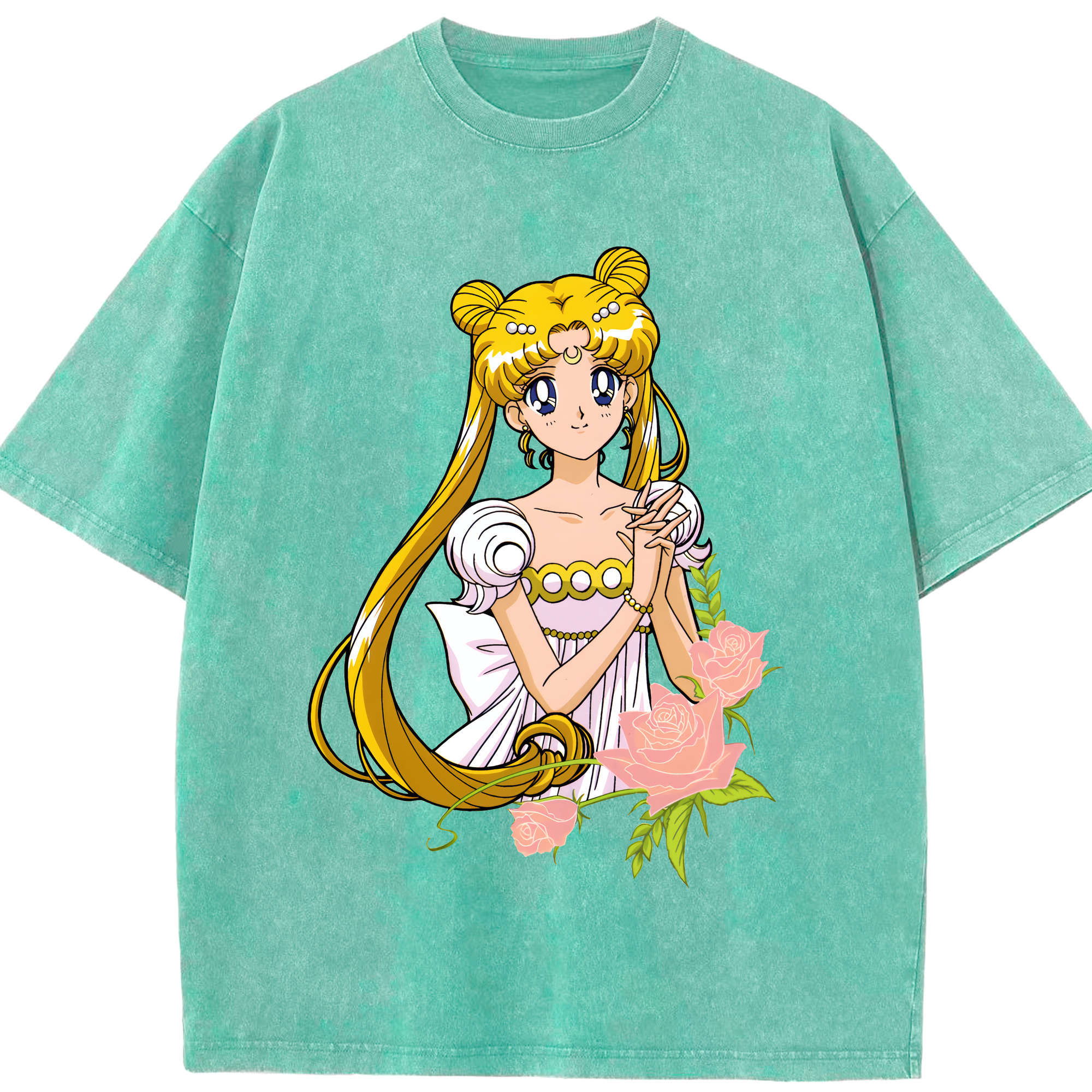 （画像用） 美少女戦士セーラームーン 愛野 美奈子 あいの みなこ Sailor Moon Aino Minako 綿100% ヴィンテージ風 半袖Tシャツ（フロントプリント）